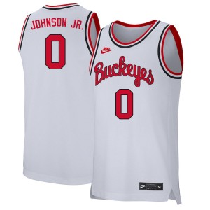 Men Meechie Johnson Jr. Retro White OSU Buckeyes Basketball #0 Jersey 334774-533