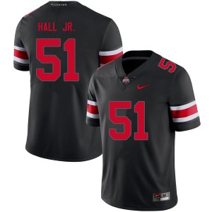 Men Michael Hall Jr. Blackout Ohio State Football #51 Jersey 760654-622