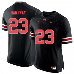Men Michael Hartway Blackout Ohio State Football #23 Jersey 424189-634