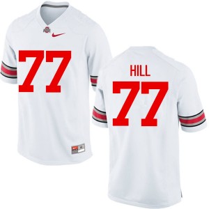 Men Michael Hill White Ohio State Football #77 Jersey 882366-917