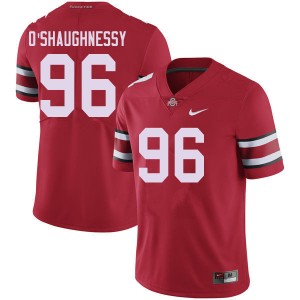 Men Michael O'Shaughnessy Red Ohio State Football #96 Jersey 355627-502