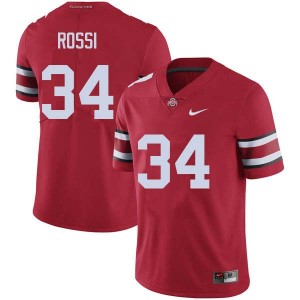 Men Mitch Rossi Red Ohio State Football #34 Jersey 394930-642
