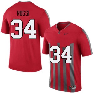 Men Mitch Rossi Throwback Ohio State Buckeyes Football #34 Jersey 616476-557