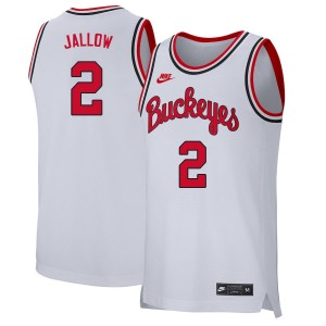 Men Musa Jallow Retro White Ohio State Buckeyes Basketball #2 Jersey 249601-929