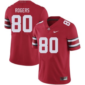 Men Noah Rogers Red Ohio State Football #80 Jersey 163075-825