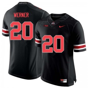 Men Pete Werner Blackout Ohio State Buckeyes Football #20 Jersey 295816-997