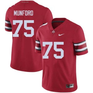 Men Thayer Munford Red Ohio State Buckeyes Football #75 Jersey 259898-747