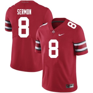 Men Trey Sermon Red OSU Football #8 Jersey 279751-135