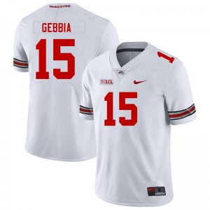 Men Tristan Gebbia White OSU Buckeyes Football #15 Jersey 919809-825