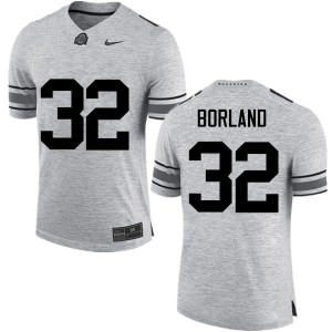 Men Tuf Borland Gray Ohio State Football #32 Jersey 230705-645