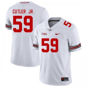 Men Victor Cutler Jr. White Ohio State Football #59 Jersey 807458-782