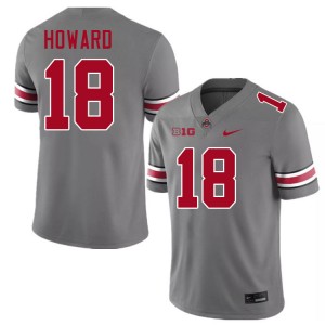 Men Will Howard Grey OSU Buckeyes Football #18 Jersey 974013-592