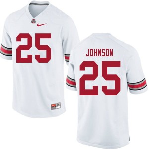 Men Xavier Johnson White Ohio State Football #25 Jersey 357250-491