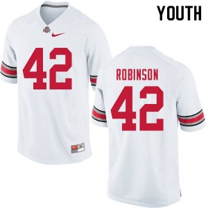 Youth Bradley Robinson White Ohio State Buckeyes Football #42 Jersey 462065-223