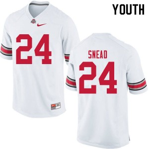 Youth Brian Snead White OSU Buckeyes Football #24 Jersey 440291-485
