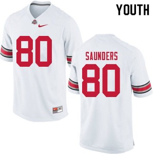 Youth C.J. Saunders White OSU Buckeyes Football #80 Jersey 603516-717