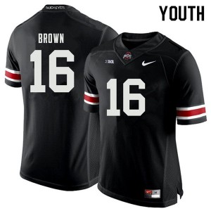 Youth Cameron Brown Black Ohio State Football #16 Jersey 178974-613