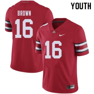 Youth Cameron Brown Red Ohio State Football #16 Jersey 595320-113