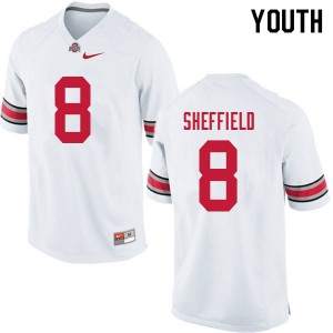 Youth Kendall Sheffield White Ohio State Football #8 Jersey 947040-411