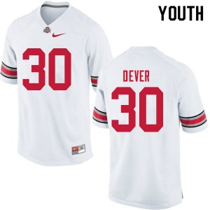 Youth Kevin Dever White OSU Football #30 Jersey 517679-446