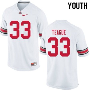 Youth Master Teague White Ohio State Football #33 Jersey 446982-511