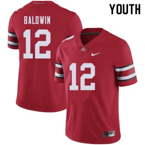 Youth Matthew Baldwin Red OSU Buckeyes Football #12 Jersey 764281-829