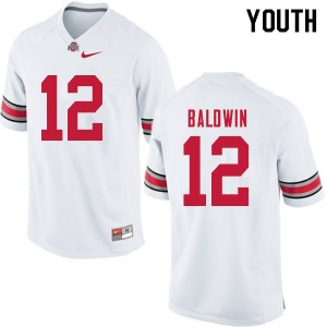 Youth Matthew Baldwin White OSU Football #12 Jersey 106976-152