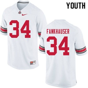 Youth Owen Fankhauser White Ohio State Football #34 Jersey 272173-679