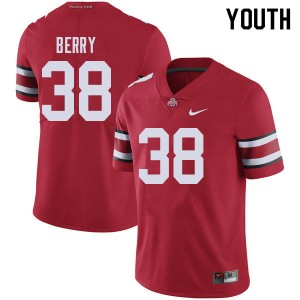 Youth Rashod Berry Red OSU Buckeyes Football #38 Jersey 151529-634