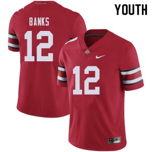 Youth Sevyn Banks Red OSU Buckeyes Football #12 Jersey 856203-898