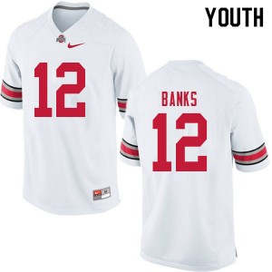Youth Sevyn Banks White Ohio State Buckeyes Football #12 Jersey 541568-762