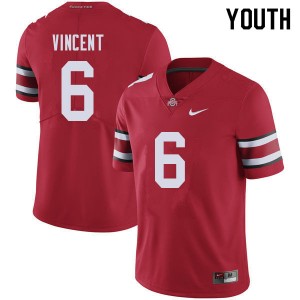 Youth Taron Vincent Red OSU Buckeyes Football #6 Jersey 706423-628