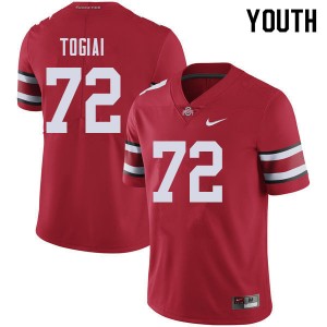Youth Tommy Togiai Red Ohio State Buckeyes Football #72 Jersey 883450-680
