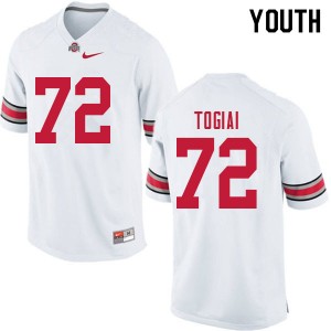 Youth Tommy Togiai White OSU Buckeyes Football #72 Jersey 479413-302