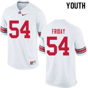 Youth Tyler Friday White Ohio State Buckeyes Football #54 Jersey 664307-378