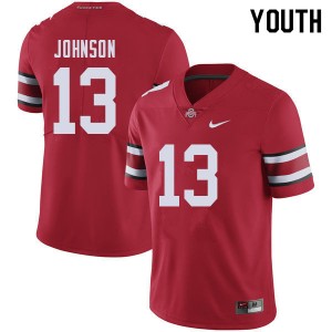 Youth Tyreke Johnson Red Ohio State Football #13 Jersey 863608-968