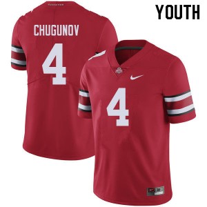 Youth Chris Chugunov Red Ohio State Buckeyes Football #4 Jersey 318533-312