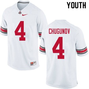 Youth Chris Chugunov White Ohio State Football #4 Jersey 295657-251