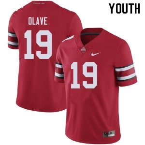 Youth Chris Olave Red Ohio State Football #19 Jersey 876002-916
