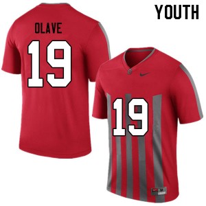 Youth Chris Olave Throwback Ohio State Football #19 Jersey 740693-563