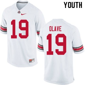 Youth Chris Olave White Ohio State Football #19 Jersey 800202-640