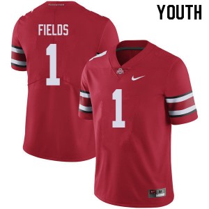 Youth Justin Fields Red OSU Buckeyes Football #1 Jersey 674795-191