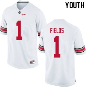 Youth Justin Fields White Ohio State Buckeyes Football #1 Jersey 364371-110