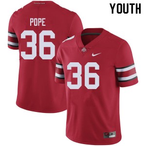 Youth K'Vaughan Pope Red Ohio State Football #36 Jersey 836452-710