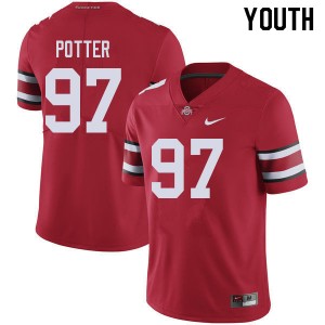 Youth Noah Potter Red Ohio State Football #97 Jersey 412931-493