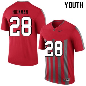 Youth Ronnie Hickman Throwback Ohio State Football #28 Jersey 655047-919