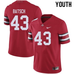 Youth Ryan Batsch Red OSU Buckeyes Football #43 Jersey 593200-253
