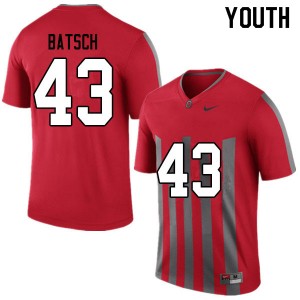 Youth Ryan Batsch Throwback OSU Buckeyes Football #43 Jersey 808308-895