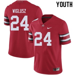 Youth Sam Wiglusz Red Ohio State Football #24 Jersey 913506-206