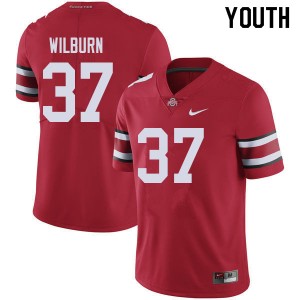 Youth Trayvon Wilburn Red Ohio State Football #37 Jersey 537315-782
